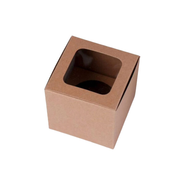 BOX CUP CAKE KRAFT 1 CUP WINDOW 100