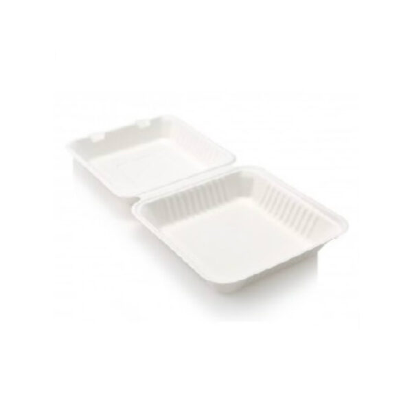 SUGAR CANE LUNCH BOX WHITE (1LT 1DIV) 50