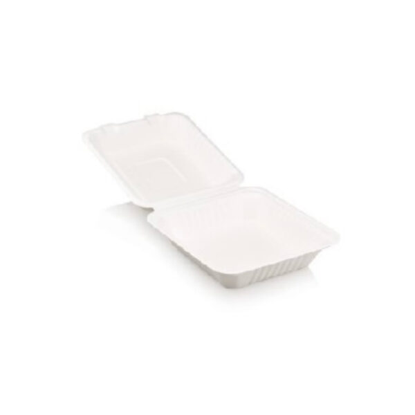 SUGAR CANE LUNCH BOX WHITE (1 2LT 1DIV) 50