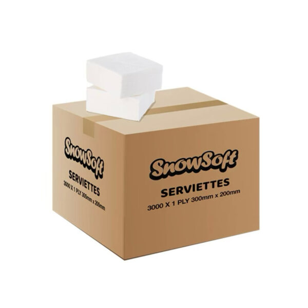 SERVIETTES 1 PLY WHITE 3000
