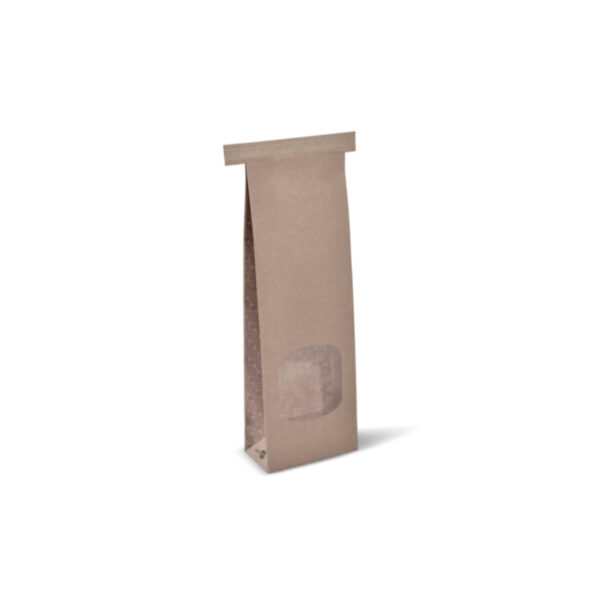 BAGS B/KRAFT TIN TIE TALL WINDOW SMALL 250