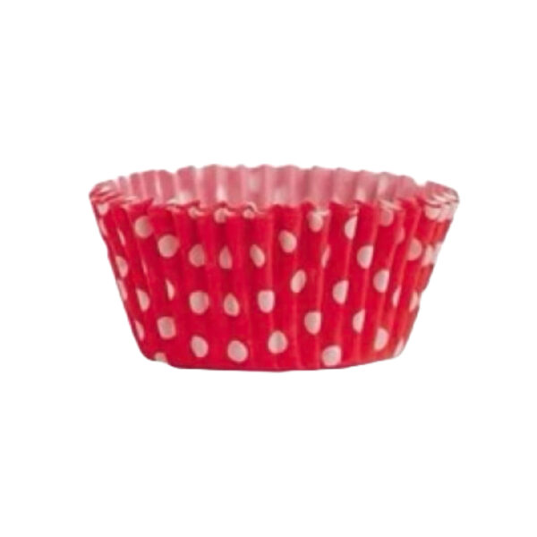 HCS CUPS MUFFIN RED & WHITE DOTS 50