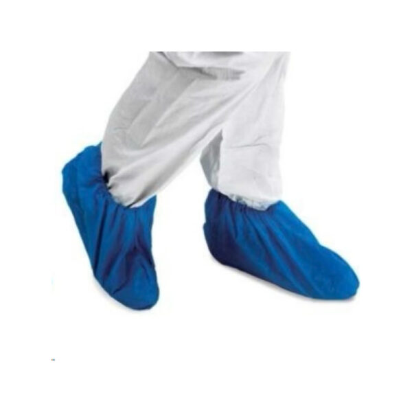 DISPOSABLE OVERSHOES PLASTIC BLUE 100