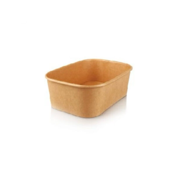 SALAD BOWL KRAFT RECTANGULAR 750ml PAPER (1PE) 50