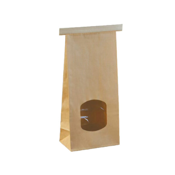 BAGS B/KRAFT TIN TIE TALL WINDOW MEDIUM 250
